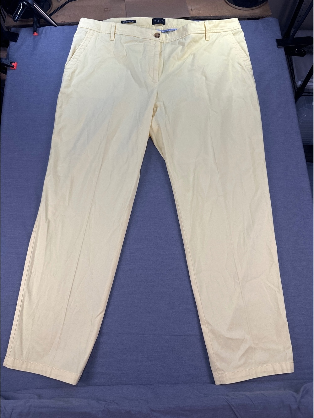 Talbots Women Pants Relaxed Chino 16W Yellow Cotton